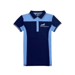 Manufacturing women's short-sleeved polo shirts with slim waist, custom-made right-angle sleeves, five-piece chest tube, light blue and royal blue polo shirts garment factory P1422 Manufacturing women's short-sleeved polo shirts with slim waist, custom-made right-angle sleeves, five-piece chest tube, light blue and royal blue polo shirts garment factory P1422